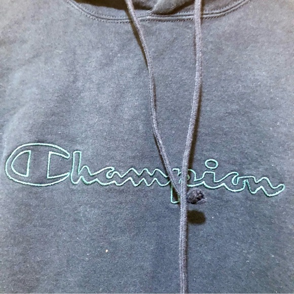 Mens Black Champion Hoodie (Large) - Picture 3 of 3